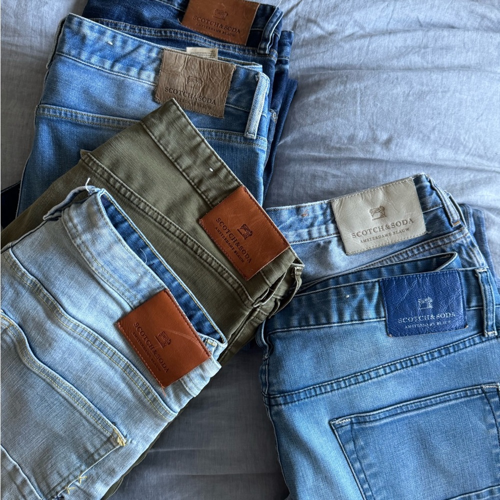 Scotch & Soda Men's Blue and Olive Jeans Collection